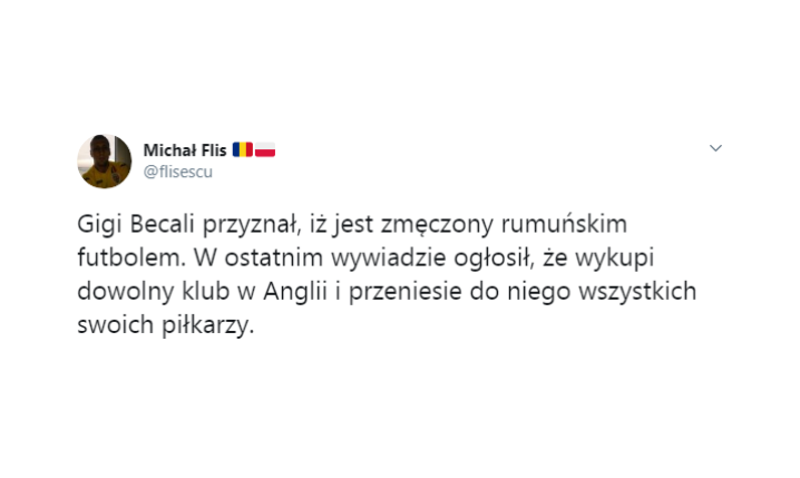 AMBITNY plan właściciela rumuńskiego FCSB
